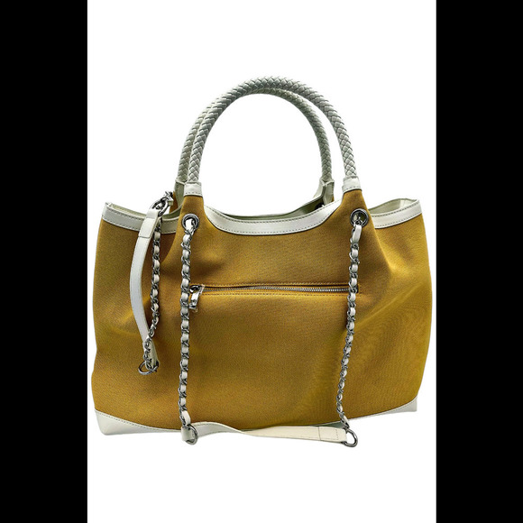 Gunas New York Canvas Double Handle Tote w/ Pouch Ruth Mango - Picture 3 of 4